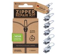 Zlideon Kit Universale Riparazione Cerniere per Plastica e Metallo Multipack - 7 pz, Argento | Cursore di Ricambio Istantaneo per Zip di Denim, Giacche e Cappotti Invernali | Prodotto in Germania