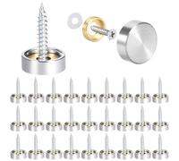 Zliger 20 Pezzi Viti a Specchio acciaio inossidabile Decorativo Viti Tappo di Chiodi viti da specchio 16 mm Chiodi a specchio decorativi per specchi da bagno (20)