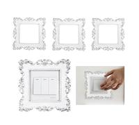 Zliger 4 pezzi Adesivi interruttore a parete Interruttore Spina Stickers Murali plastica Copertura adesiva per interruttore della luce per decorazioni domestiche (singolo argento)