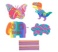 Zliger 4 Pezzi Tavola di Attività Sensoriale,Realizzato in Silicone, Ogni Pezzo è Dotato di 11 Strisce, Allevia lo Stress e Libera le Emozioni, Adatto a Bambini e Adulti