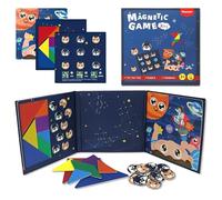 Zliger Gioco magnetico a partire dai 2 3 anni, puzzle magnetico per bambini con backgammon, tangram e puzzle spaziale, puzzle magnetico a partire dai 3 anni per bambini, regali di compleanno per