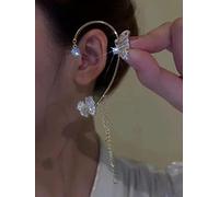 ZLING 1 Pezzo New Leaf Farfalla Orecchini A Clip per Le Donne Senza Piercing Sparkling Zircon Crystal Ear Cuffs Ear Clips Gioielli Popolari