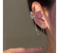 1 Pezzo New Leaf Farfalla Orecchini A Clip per Le Donne Senza Piercing Sparkling Zircon Crystal Ear Cuffs Ear Clips Gioielli Popolari