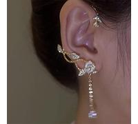 1 Pezzo New Leaf Farfalla Orecchini A Clip per Le Donne Senza Piercing Sparkling Zircon Crystal Ear Cuffs Ear Clips Gioielli Popolari