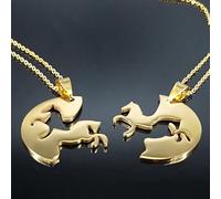 ZLING 2 Pz Moda Collana della Catena del Cavallo per Le Donne Accessori Cavallo Coppia Collana Regalo dei Monili Cadenas Mujer