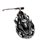 ZLING Acciaio Inossidabile Egitto Croce Anubis Dio Ciondolo Dito per Gli Uomini Punk Wolf Head Statement Gioielli retrò