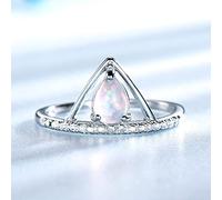 ZLING Anelli di Pietre Preziose Colorate con Opale Naturale Rivetti Gioielli in Argento Desige Anelli in Argento Sterling 925 per Regali di Anniversario delle Donne