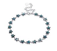 ZLING Bracciale in Vero Argento 925 Braccialetti di Cristallo A Forma di Stella Gioielli Romantici per Le Donne Regalo di Anniversario di Matrimonio per Feste di Festival