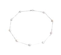 ZLING Collana di Perle Naturali Barocche per Donna con Catena in Argento Sterling 925, Gioielli di Moda con Perle d'Acqua Dolce da 6-7 Mm