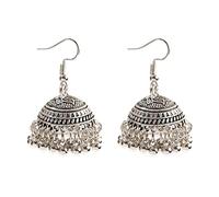 ZLING Gioielli Tibetani Argento Colore India Orecchini Pendenti Pendenti Geometrici Boemia Bells Orecchini Jhumka