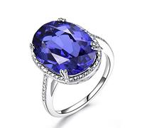 ZLING Iperbole Ha Creato Gioielli con Pietre Preziose di Tanzanite Anelli in Argento Sterling 925 per Le Donne Forlove Regali di Anniversario Gioielleria Raffinata
