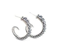 ZLING Orecchini A Bottone in Argento Sterling 925 con Tentacolo di Polpo per Uomo Donna Orecchini A Bottone in Argento 925 con Piercing All'orecchio