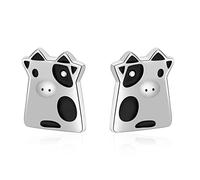 ZLING Orecchino della Vite Prigioniera Dell'argento Sterlina 925 Dell'orecchino Dolce della Mucca Animale per I Gioielli 925 del Regalo di Compleanno delle Ragazze della Figlia