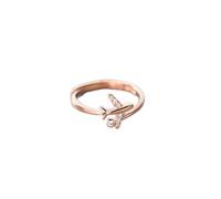 ZLING Reale 925 Sterling Silver Fashion Sweet Aircraft Cz Anello di Apertura per Le Donne Regalo di Compleanno di Nozze Gioielleria Raffinata