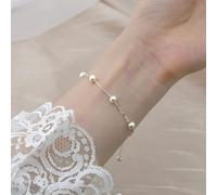 ZLING Regalo di Gioielli A Catena in Argento Sterling 925 con Mini Perle d'Acqua Dolce Naturali da 4-5 Mm per Le Donne