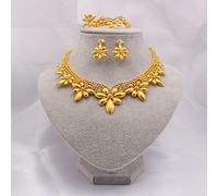 ZLING Set di Gioielli in Oro 24k Dubai per Le Donne Regali Nuziali Africani per Feste Collana Bracciale Orecchini Anello Set Gioielli Etiopia