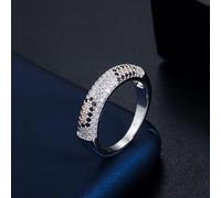 ZLING Zirconi Moda Leopard Cubic Zirconia Oro Rosa E Argento Colore Fidanzamento Matrimonio Amore Anelli A Forma di Serpente per Gioielli da Donna