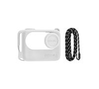 ZLiT Custodia di ricarica in silicone copertura protettiva + copriobiettivo per Insta360 GO 3S custodia per fotocamera custodia con corda per appendere (bianco)