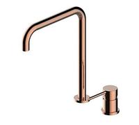 ZLLFHS Affondarsi con Acqua Calda e Fredda in Ottone Bagno Montato Rubinetto a Due Fori per Hotel, Villa, Spazzolato (Oro Rosa)