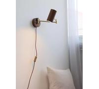 ZLLFHS Applique da Parete in Legno Lampada da Parete con Braccio oscillante Direzione Regolabile Lampada da Parete con Presa, Lampade da Parete per Camera da Letto (Legno di Noce)