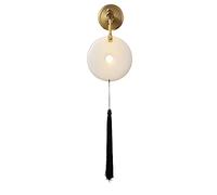 ZLLFHS Applique da Parete, Wmdtr Lampada da Parete Moderna in Stile Cinese Lampada da Parete Decorativa in Giada Naturale Creativa Lampada da Parete di Lusso Interamente in Rame Lampada da Parete a