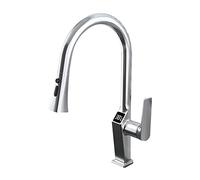ZLLFHS Arco Elevato con spruzzatore a tiro Verso Il Basso, Rubinetto del lavandino in Ottone, Doppie modalità d'Acqua, rubinetti da Cucina Moderni per Una Facile Pulizia e Uso Versatile