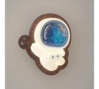 ZLLFHS Lampada da Parete Astronauta Lampada da Parete in Metallo con venature Noce con Paralume in Acrilico Decorativo per la Camera dei Bambini - 24W - Lampade da Parete per Camera della Principessa