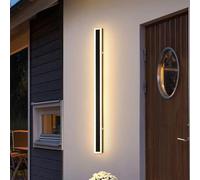 ZLLFHS Lampadari da Parete Moderni, Apparecchio di Illuminazione da Parete a LED, Sconce da Parete per Esterni a Striscia Lunga, Applique da Parete Rettangolare Nera per Portico in Acrilico IP65 3000K