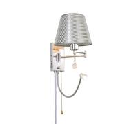 ZLLFHS Lampade da parete Porta di ricarica USB Lampada da parete con braccio oscillante Lampada da presa cromata per camera da letto Comodino Lettura di casa Soggiorno Corridoio di casa Sala da pranzo