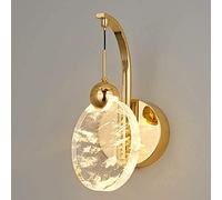 ZLLFHS Lampade, Luce murale Moderna Semplice Parete Leggera 5 w Bianca Bianca Calda Illuminazione a Luce Dorata Lampada montata a Parete acrilica Tondo Rotondo a Muro con Finitura Dorata lucidata