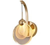 ZLLFHS Lampade, Luce murale Moderna Semplice Parete Leggera 5 w Bianca Bianca Calda Illuminazione a Luce Dorata Lampada montata a Parete acrilica Tondo Rotondo a Muro con Finitura Dorata lucidata
