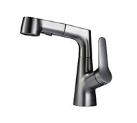 ZLLFHS lavandino da Bagno con spruzzatore Discesa sollevabile Doppia modalità Calda e Fredda rubinetti a Foro Singolo Rubinetto Bacino del Mixer, Vernice