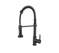 ZLLFHS Mixer lavandino Rotante Cucina a Molla Nera Tira Fuori con ugello Spray Tocco in Ottone Acqua Calda e Fredda per cucine Moderne