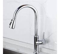 ZLLFHS Rubinetti con Modelli ottoni rotabili tirano spruzzo di ugelli Caldi e Freddo Mixer Cucina a Foro Singolo lavello-Nero-Nero (Colore: Disegno Oro)