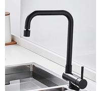 ZLLFHS Rubinetti del lavandino pieghettando Acqua Calda e Fredda a Doppia modalità ° Cucina Girevole-ne-Nero