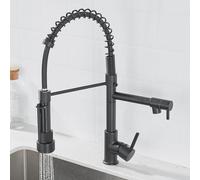 ZLLFHS Rubinetti in Ottone Rubinetto a Molla Calda e per Acqua Fredda Tira Fuori Cucina lavello-Rubinetto (Nero)