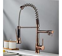 ZLLFHS Rubinetto a Doppia Funzione ronzio Moderno Moderno Mixer a Acqua Fredda Calda Calda Calda con la Gru a Molla di qualità Spray per Torrente per Finitura Rosa Elegante
