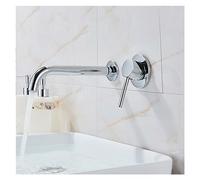 ZLLFHS Rubinetto da Cucina Bagno Nero Opaco Montato Parete a Un Buco di Lavaggio Acqua Fredda Tazza Ruota Canna per vanità in Ottone (Chrome)