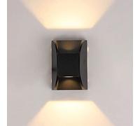 ZLLFHS Sconce Luci Nere Lampada Impermeabile IP65, Apparecchi di Illuminazione Esterni Up Down, Faretti da Parete a LED per Portico Cortile Giardino Patio Ingresso