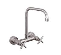 ZLLFHS Tappo da Cucina a Parete Acciaio Inossidabile in Acciaio Inossidabile Calma Caldo e Freddo Rubinetto Spazzolato-C Spazzolato