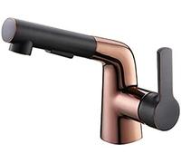ZLLFHS Tocche di Cucina tirano Fuori Bacino, 1 Rubinetto in Ottone, manetti per Bagno a Singolo Foro Caldo e Freddo rubinetti d'Acqua Mixer vanità compatibili con Il bucato del Balcone