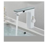 ZLLFHS Touch On Faucet LCD Toilet Sink Mixer Dual Sensor Touchless Single Hole Countertop Basin Faucet Gray for Easy Use