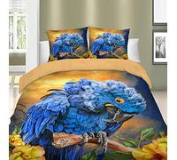 ZLLHAPPY Parure Copripiumino Matrimoniale Animale Pappagallo Blu：Matrimoniale Copripiumino Set Copripiumino Parure Copripiumino In Microfibra Sacco Copri Piumone Matrimoniale - 220x260cm