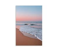 ZLLJXFZZ Decorazione artistica da parete con scena minimalista sulla spiaggia con un'onda singola, una linea dell'orizzonte e un cielo sfumato morbido, decorazione moderna da appendere, 50 x 75 cm