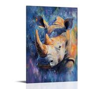 ZLLJXFZZ Decorazione artistica da parete con stampa a olio con animali dell'ultimo rinoceronte bianco, decorazione moderna da appendere, 50 x 75 cm