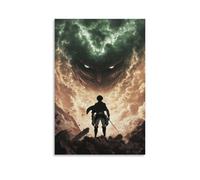 ZLLJXFZZ Poster a tema anime, motivo: L'attacco dei giganti, Eren Yeagers, Vow of Freedom, decorazione artistica da parete, decorazione moderna da appendere, 40 x 60 cm