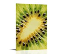 ZLLJXFZZ Poster a tema frutta, sezione trasversale, motivo kiwi con raggi di sole, decorazione moderna da appendere, 50 x 75 cm