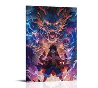 ZLLJXFZZ Poster artistico da appendere alla parete, decorazione moderna da appendere con l'ombra del drago di Rufy One Piece, 40 x 60 cm