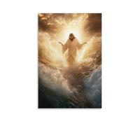 ZLLJXFZZ Poster artistico da appendere con Gesù Cristo - La luce del mondo, decorazione moderna da appendere, 60 x 90 cm
