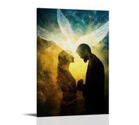 ZLLJXFZZ Poster artistico da appendere con Spirito Santo e Cristo - Una connessione divina - Decorazione moderna da appendere, 50 x 75 cm